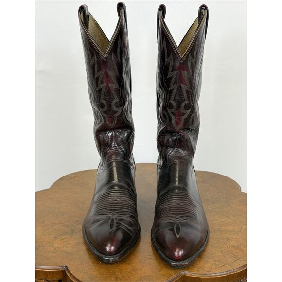 Dan Post Men\'s Burnished Burgundy Leather Western Cowboy Boots Size 8.5 main image 5